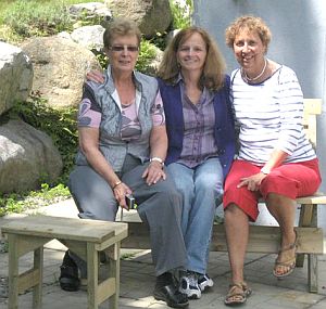 Susan with music therapists from Montreal in 2009 - Debbie Carroll and Claire Lefebvre.