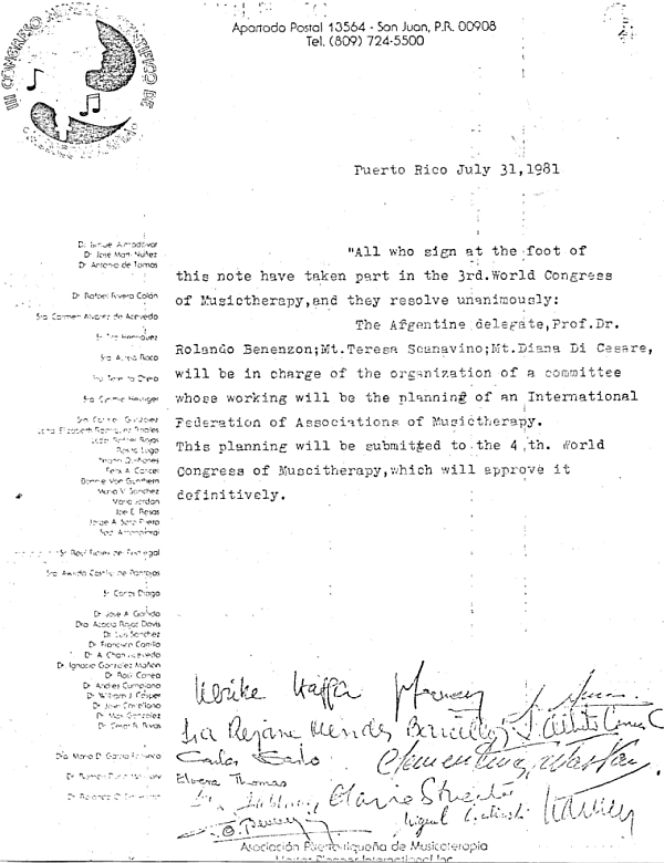 World Federation planning document, 1981