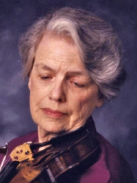 Helen Bonny with her violin