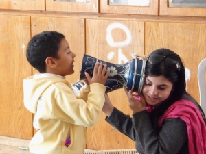Boy and social worker in the SOS Village