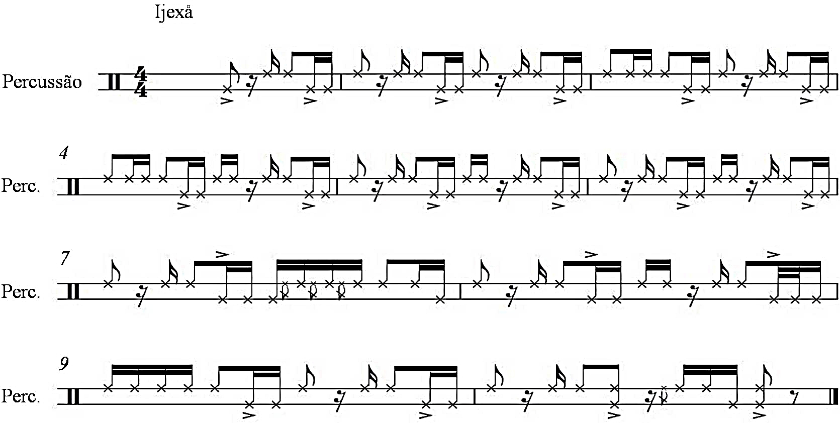 Music sheet 1. Ijexa 